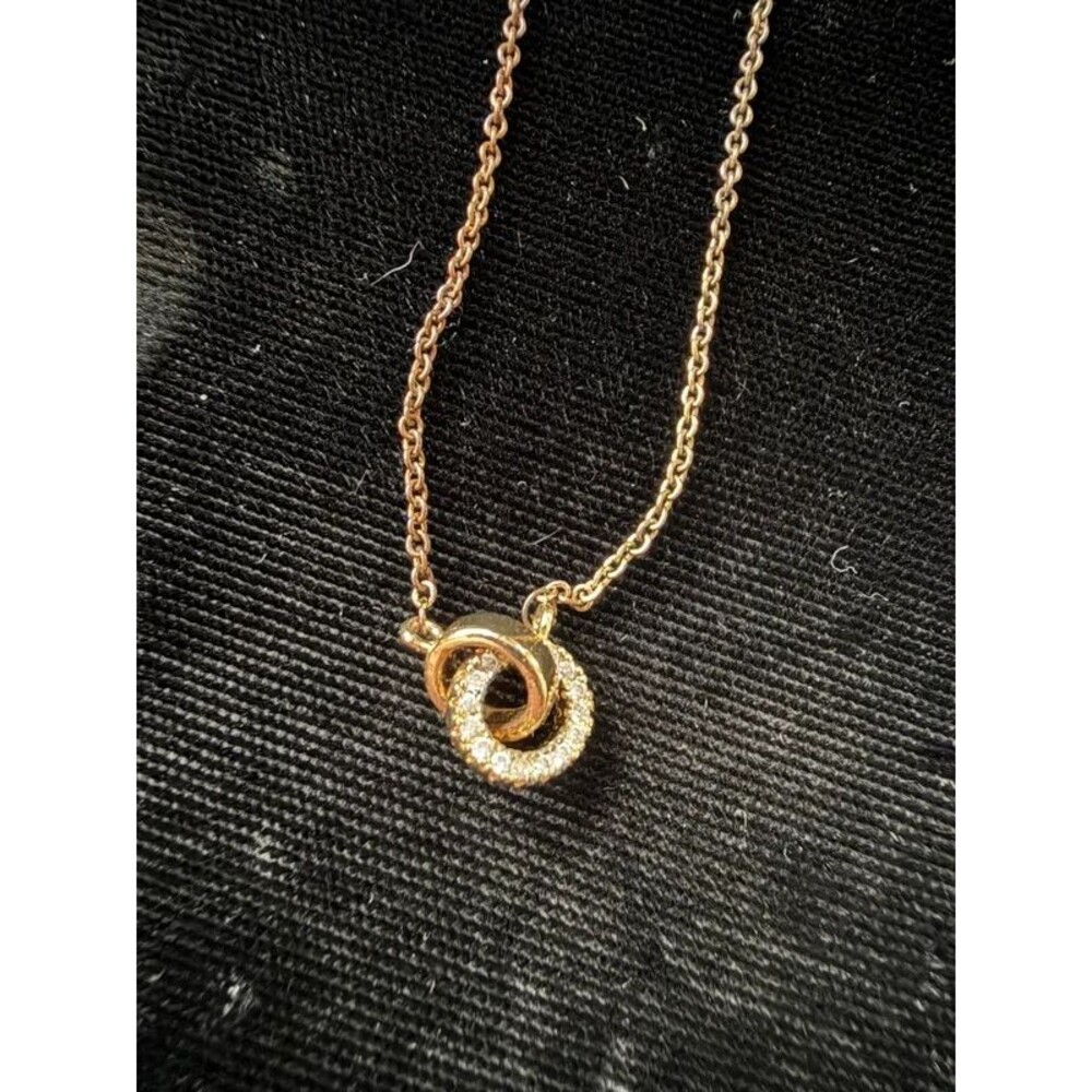 Gold-Tone Interlocking Ring Pendant Necklace, 24"